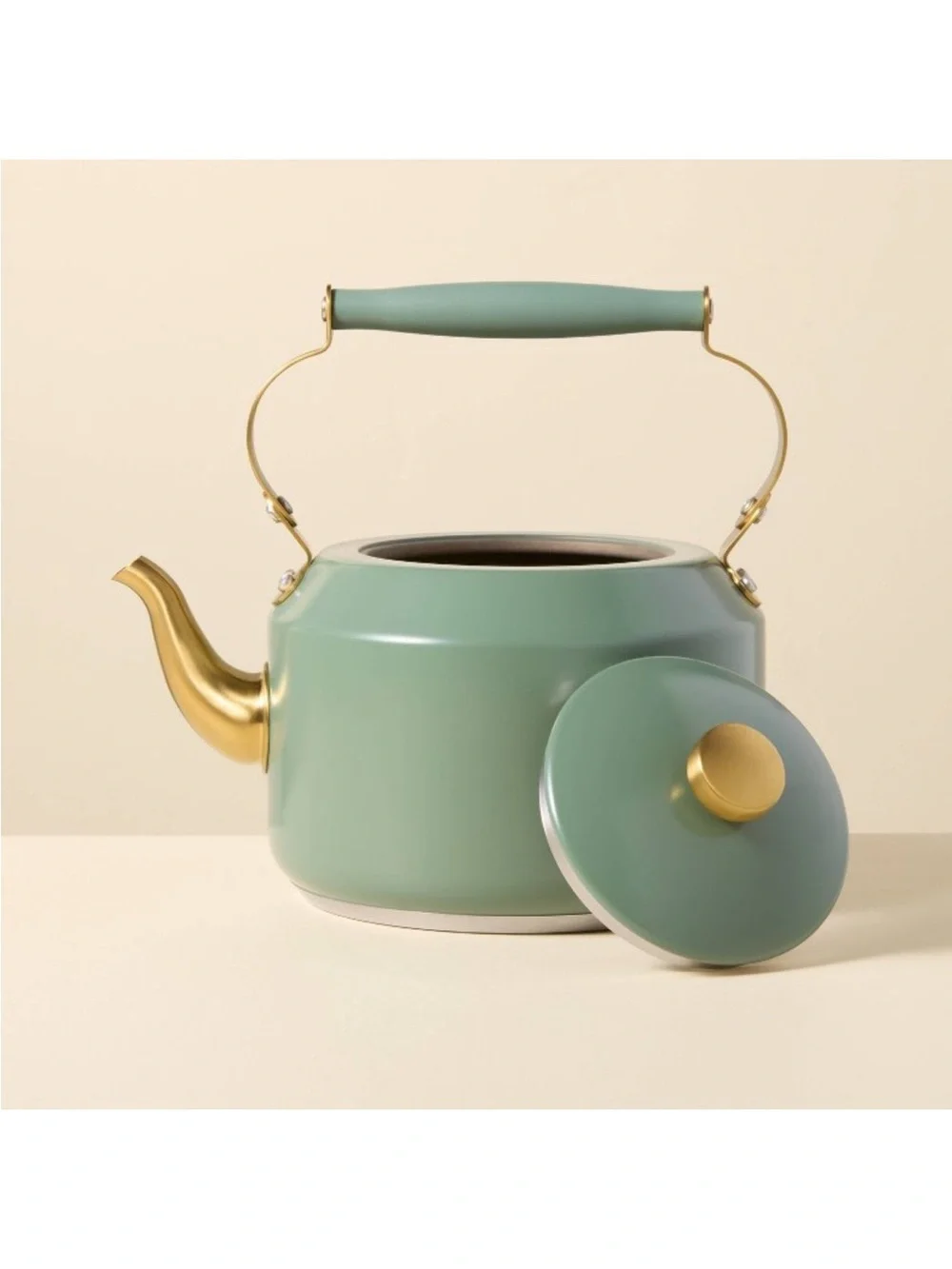 2qt Coated Tea Kettle Bright Olive - Hearth & Hand™ with Magnolia